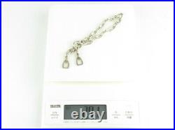 Authentic GUCCI Sterling Silver 925 Stirrps Charm Toggle Chain Bracelet 9.6