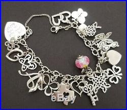 Authentic James Avery Sterling Silver Charm Bracelet with 22 Charms-Some retired