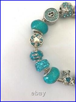Authentic PANDORA BRACELET It's A Boy! Blue European Charms Beads & Box