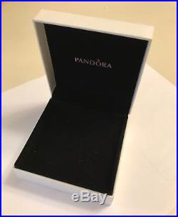Authentic PANDORA Silver BRACELET with Navy European Charm Beads Deluxe & Box