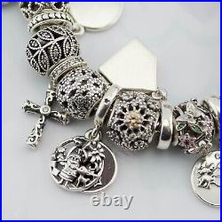 Authentic Pandora Bracelet Full Set Of Charms 7 Inch Wrist