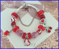 Authentic Pandora Bracelet Rose Clasp with Charms Shown 19 cms+ Pandora Box Authentic Pandora Bracelet Rose Clasp with Charms Shown 19 cms+ Pandora Box