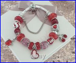 Authentic Pandora Bracelet Rose Clasp with Charms Shown 19 cms+ Pandora Box Authentic Pandora Bracelet Rose Clasp with Charms Shown 19 cms+ Pandora Box