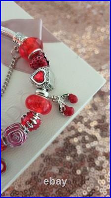 Authentic Pandora Bracelet Rose Clasp with Charms Shown 19 cms+ Pandora Box Authentic Pandora Bracelet Rose Clasp with Charms Shown 19 cms+ Pandora Box