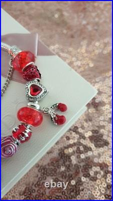 Authentic Pandora Bracelet Rose Clasp with Charms Shown 19 cms+ Pandora Box Authentic Pandora Bracelet Rose Clasp with Charms Shown 19 cms+ Pandora Box