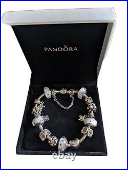 Authentic Pandora Bracelet complete with 15 Charms and Clasp