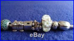 Authentic Pandora Charm Bracelet With 9 ALE Charms 925 Sterling Silver