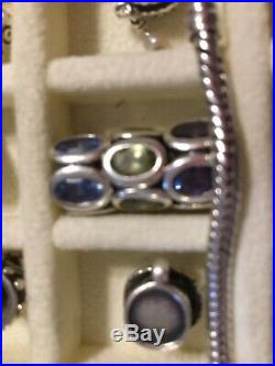 Authentic Pandora FULL Barrel Bracelet Charms 23 Beads Clips Pave Dangle 925 ALE