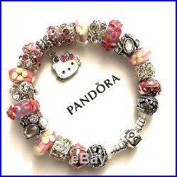 Authentic Pandora ICONIC Sterling Silver European Charm Bracelet B8HELLO KITTY