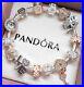 Authentic-Pandora-Silver-Charm-Bracelet-ROSE-WHITE-GOLD-LOVE-European-Beads-01-by
