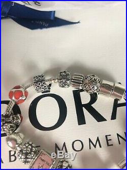Authentic Pandora Sterling Bracelet With 14 Charms Authentic All Are Authentic