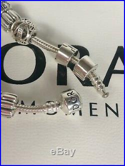 Authentic Pandora Sterling Bracelet With 14 Charms Authentic All Are Authentic