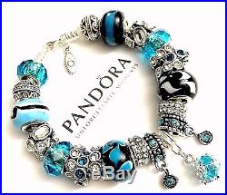 Authentic Pandora Sterling Silver European Charm Bracelet B19