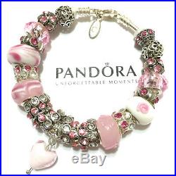 Authentic Pandora Sterling Silver European Charm Bracelet B4