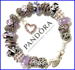 Authentic Pandora Sterling Silver European Charm Bracelet B9