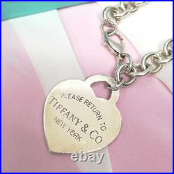 Authentic Return to Tiffany & Co. Heart Tag Charm Bracelet 925 Sterling Silver