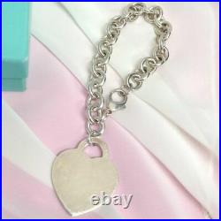 Authentic Return to Tiffany & Co. Heart Tag Charm Bracelet 925 Sterling Silver