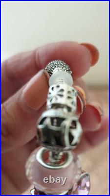 Authentic Silver Pandora Bracelet Pave clasp + Charms Shown 19 cm + Pandora Box Authentic Silver Pandora Bracelet Pave clasp + Charms Shown 19 cm + Pandora Box