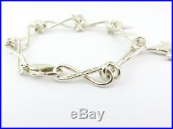 Authentic TIFFANY & CO Sterling Silver Dove Heart Kiss Scribble Charm Bracelet