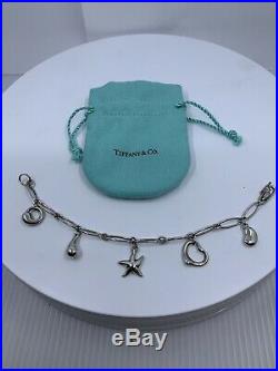 Authentic TIFFANY & Co. ELSA PERETTI Sterling Silver 5 Charms Bracelet