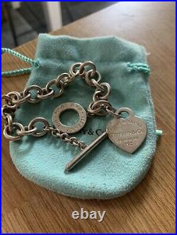 Authentic Tiffany & Co Silver Please Return to Heart Tag Toggle Charm Bracelet