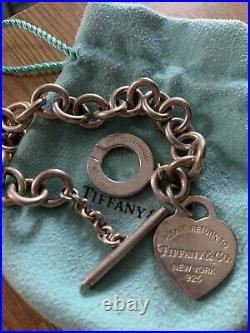 Authentic Tiffany & Co Silver Please Return to Heart Tag Toggle Charm Bracelet