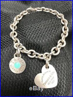 Authentic Tiffany & Co Sterling Silver Charm Bracelet Silver Charms Pendant. 925