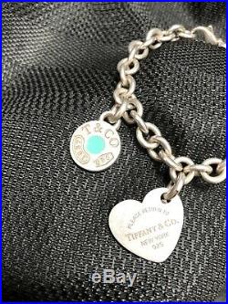 Authentic Tiffany & Co Sterling Silver Charm Bracelet Silver Charms Pendant. 925