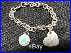 Authentic Tiffany & Co Sterling Silver Charm Bracelet Silver Charms Pendant. 925
