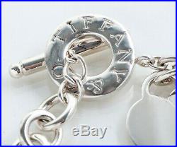 Authentic Tiffany & Co. Sterling Silver Heart Tag Charm Bracelet and Toggle