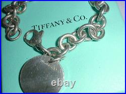 Authentic Tiffany & Co Sterling Silver Round Disc Tag Charm Bracelet