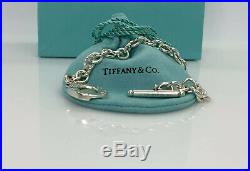Authentic-Tiffany & Co. Sterling silver Toggle Charm Bracelet 7