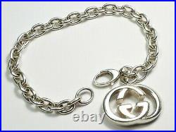 BEAUTIFUL GENUINE SILVER GUCCI GG BRITT CHARM PENDANT BRACELET 6¾ Inches