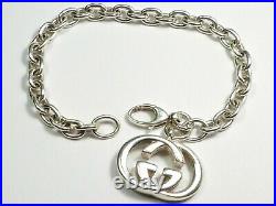 BEAUTIFUL GENUINE SILVER GUCCI GG BRITT CHARM PENDANT BRACELET 6¾ Inches