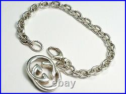 BEAUTIFUL GENUINE SILVER GUCCI GG BRITT CHARM PENDANT BRACELET 6¾ Inches