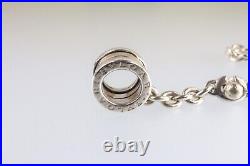 BVLGARI Be Zero One Key Chain Charm Bracelet 5.4 Sterling Silver 925