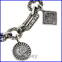 Bali RoManse Sterling Silver Charm Bracelet. 7-1/4