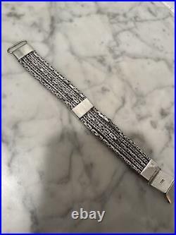 Bali Rope Bracelet Sterling Silver Wide Twisted 925 Vintage Heavy 78gr! Clasp