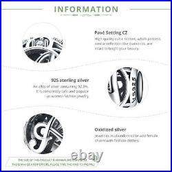 Bamoer European S925 Sterling Silver 26 Letter Charm ball with CZ Fit Bracelet