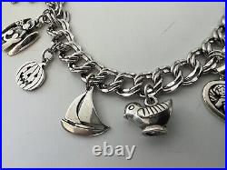 Beautiful 8 James Avery Sterling Charm Bracelet Retired Teapot, Noah's Ark