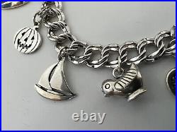 Beautiful 8 James Avery Sterling Charm Bracelet Retired Teapot, Noah's Ark