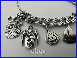 Beautiful 8 James Avery Sterling Charm Bracelet Retired Teapot, Noah's Ark