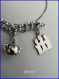 Beautiful 8 James Avery Sterling Charm Bracelet Retired Teapot, Noah's Ark