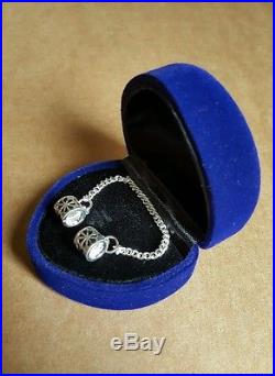 Beautiful 925 silver screw hole safety chain charm bracelet bead heart hart box