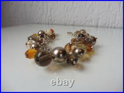 Beautiful Bracelet, 925 Silver With Charms, Cut Glass