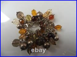Beautiful Bracelet, 925 Silver With Charms, Cut Glass