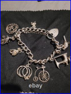 Beautiful Charm Bracelet 1960 Solid Charms 40 Gram Lovely Piece length 8 Beautiful Charm Bracelet 1960 Solid Charms 40 Gram Lovely Piece length 8