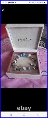 Beautiful Genuine Pandora charm bracelet with Pandora charms used