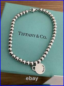 Beautiful Genuine Tiffany And Co Circle Charm Sterling Silver Bracelet Worn Once