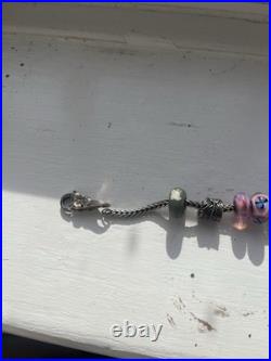 Beautiful Genuine Troll Brad Charm Bracelet with Silver and Glass Charms Gift